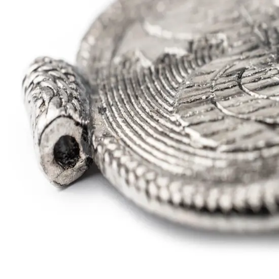 The Bead Chest Silver Rooster Baule Bead Pendant (58x52mm): African Tribal Metal Pendant for DIY Jewelry and Necklace {4}