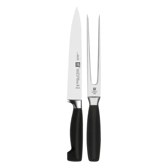 ZWILLING Four Star 2-pc Carving Knife & Fork Set {1}