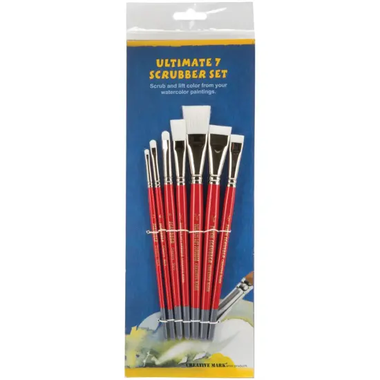 Creative Mark Scrubber Watercolor Brushes - Professional Watercolor Brushes for Scrubbing, Blotting, Re-Shaping Edges, and More! {2}