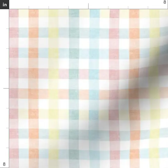 Various Fabrics by the Yard or Fat Quarter Easter Plaid Spring Pastel Gingham Check Rainbow Custom Printed Fabric by Spoonflower {4}