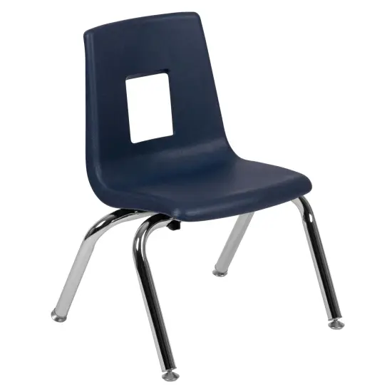 Emma and Oliver Student Stack School Chair - 12-inch Black {8}
