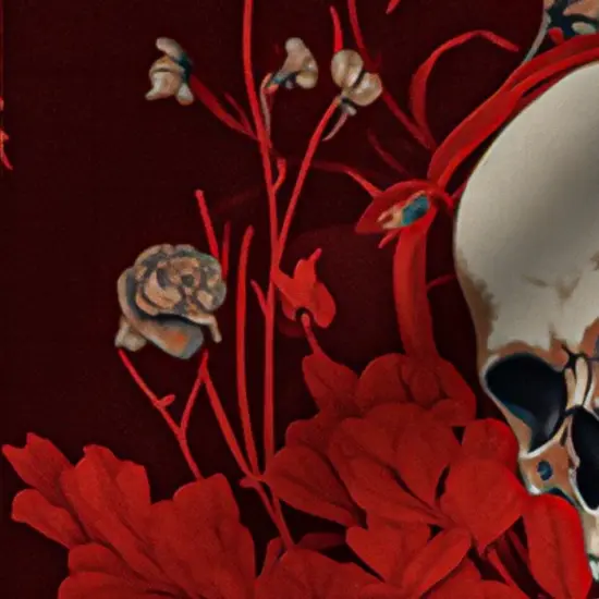 Various Fabrics by the Yard or Fat Quarter Spooky Floral Maroon Red Large Scale Skulls Vines Custom Printed Fabric by Spoonflower {7}