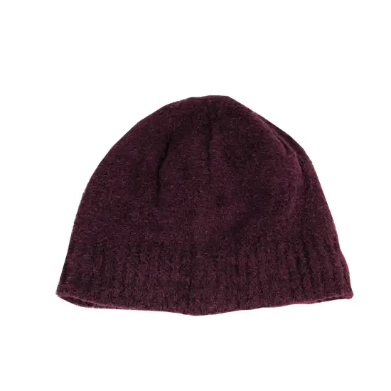 Christmas Central Women's Plum Burgundy Aloe Vera Plush Winter Beanie Hat - One Size Red {1}