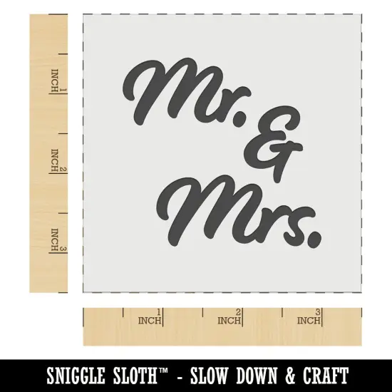 Mr. and Mrs. Married Couple Wedding Anniversary Wall Cookie DIY Craft Reusable Stencil {6}
