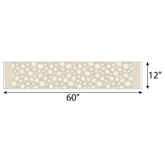 Big Dot of Happiness Tan Daisy Flowers - Petite Floral Party Paper Table Runner - 12 x 60 inches {4}