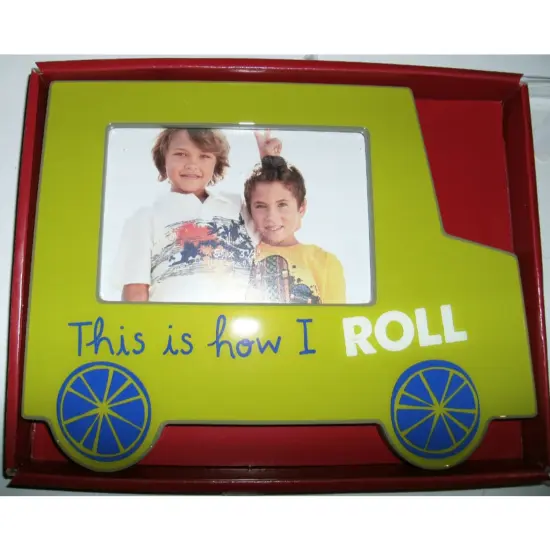CC Home Furnishings SUV "This is How I Roll" Picture Frame for a 3.5" x 5" Photo - 8.75" - Green and Blue {1}