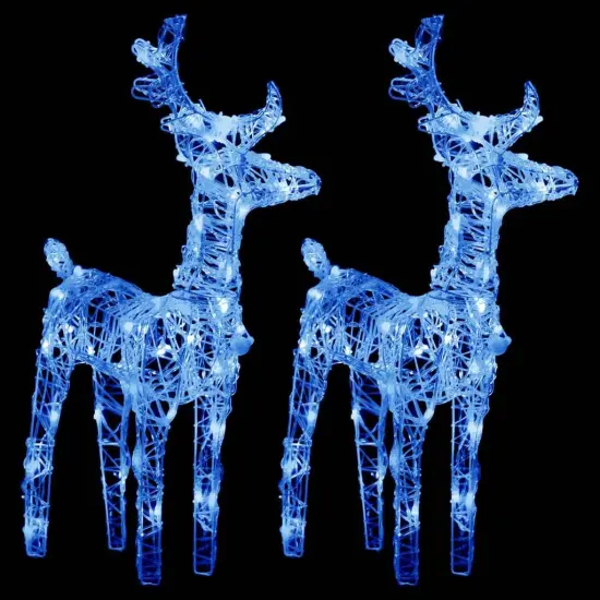 2 pcs Christmas Reindeers with 80 LEDs Acrylic Blue {2}