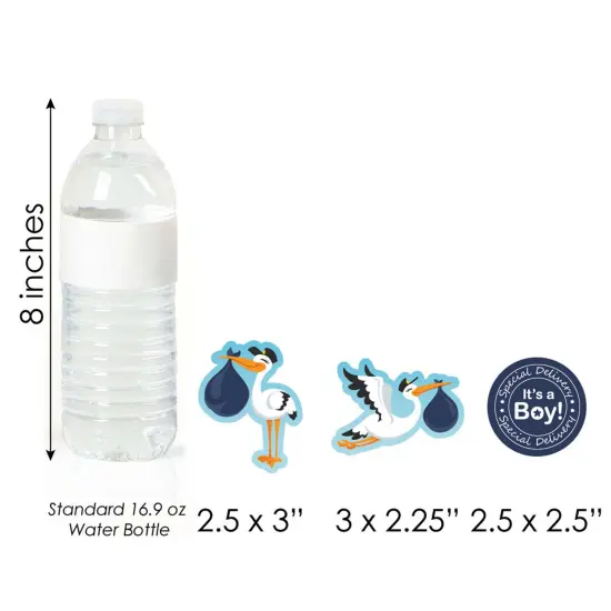 Big Dot of Happiness Boy Special Delivery - DIY Shaped Blue It's A Boy Stork Baby Shower Cut-Outs - 24 Count {7}