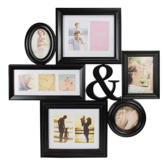 Northlight Ampersand Multi-Sized Photo Collage Picture Frame - 27" - Black {3}