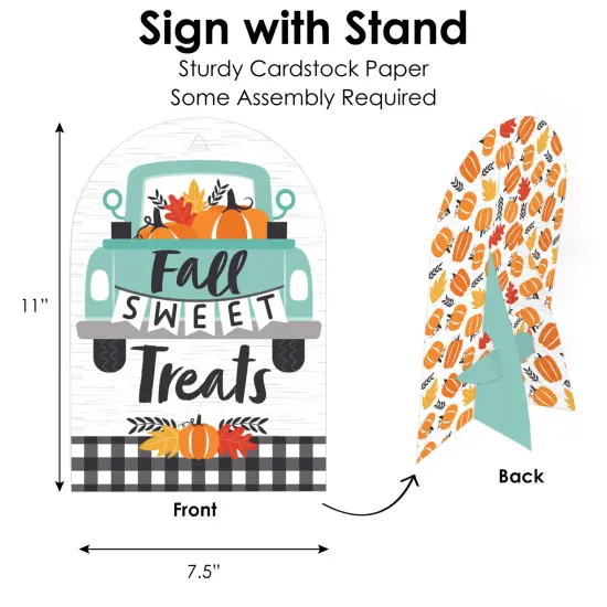 Big Dot of Happiness Happy Fall Truck - DIY Harvest Pumpkin Party Fall Treats Signs - Snack Bar Decorations Kit - 50 Pieces {6}