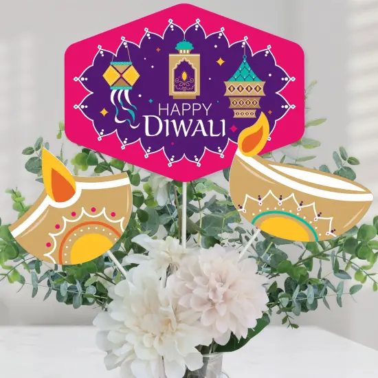 Big Dot of Happiness Happy Diwali - Festival of Lights Party Centerpiece Sticks - Table Toppers - Set of 15 {1}