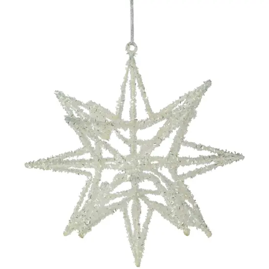 Northlight Starburst 3-D Glittered Christmas Ornament - 10" - White {3}