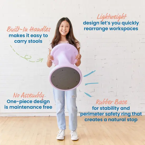 Twist Wobble Stool, 18in Seat Height, Active Seating Light Purple {4}