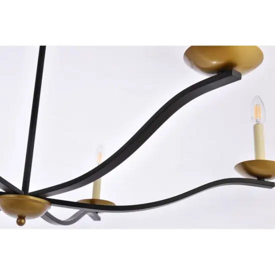 Trey 42 inch pendant in black and brass {6}