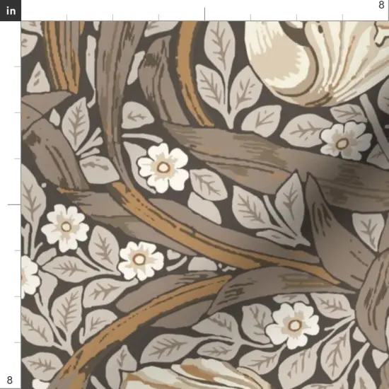 Various Fabrics by the Yard or Fat Quarter William Morris Vintage Neutral Victorian Art Nouveau Damask Floral Earth Tone Custom Printed Fabric by Spoonflower {4}