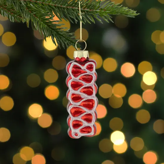 Northlight 3" Red Ribbon Candy Glass Christmas Ornament {3}