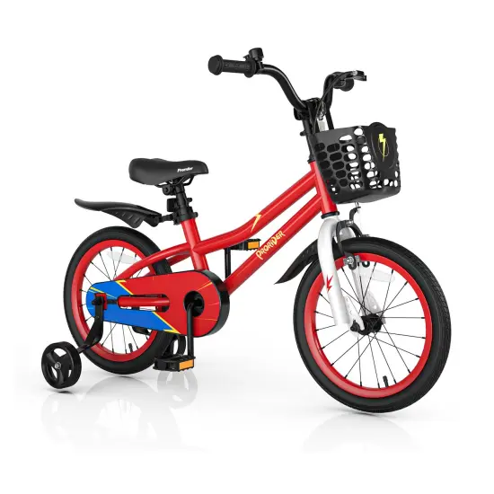 16 Inch Kid's Bike with Removable Training Wheels Red {2}