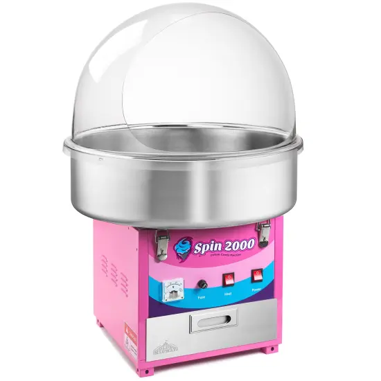 Olde Midway Commercial Quality Cotton Candy Machine with Bubble Shield, SPIN 2000 Electric Candy Floss Maker {1}
