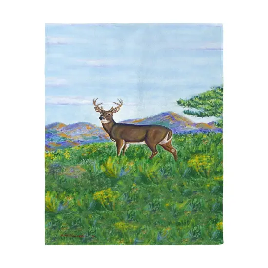 Betsy Drake Deer in Mountains Beach Towel Multicolor {1}