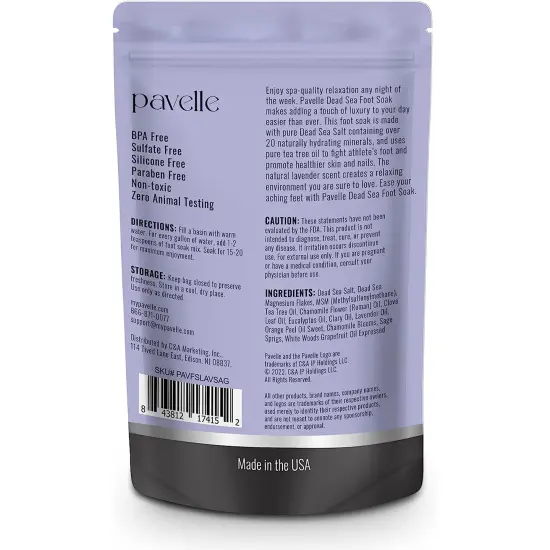Pavelle Foot Soak Bath Salts, 100% Natural Dead Sea Salt Spa for Tired Feet, 2 lbs (0.91kg) {3}
