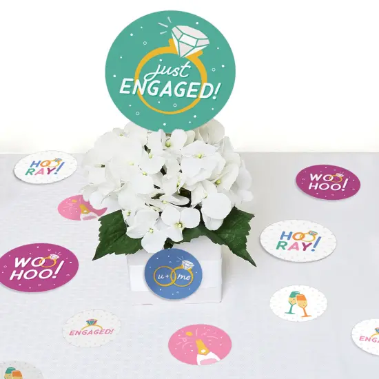 Big Dot of Happiness Just Engaged - Colorful - Engagement Party Giant Circle Confetti - Party Decorations - Large Confetti 27 Count {7}