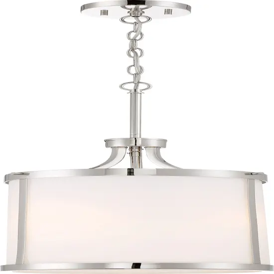 Denver 3-Light Pendants Mounted Pendant Light Fixture in Polished Nickel Finish {1}