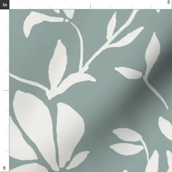 Various Fabrics by the Yard or Fat Quarter Modern Floral Large Scale Sage Green Elegant Custom Printed Fabric by Spoonflower {4}