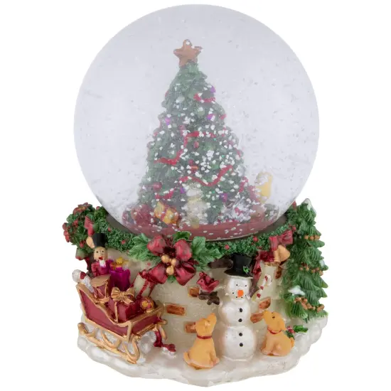 Northlight Gifts Under the Christmas Tree Musical Snow Globe - 6.5" Green {1}