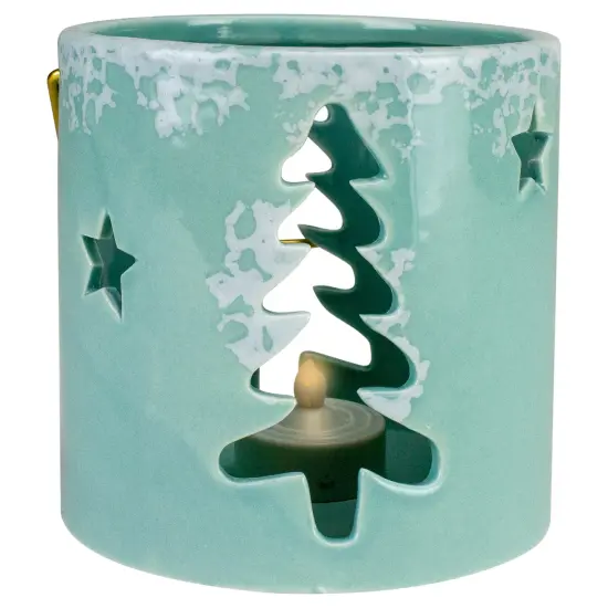 Northlight Pine Tree and Star Cutout Tea Light Christmas Candle Holder - 4.25" - Green {5}