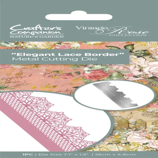 Nature's Garden Vintage Rose Metal Die-Elegant Lace Border {1}
