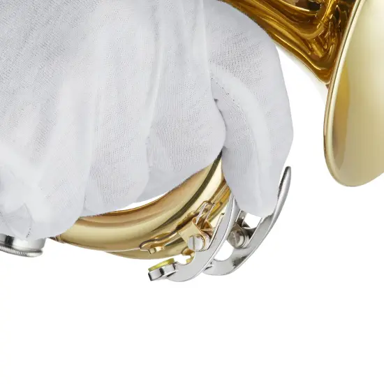 Ashthorpe Bb Brass Pocket Trumpet - Includes Case, Mouthpiece, Gloves, Cleaning Cloth, Valve Oil {6}