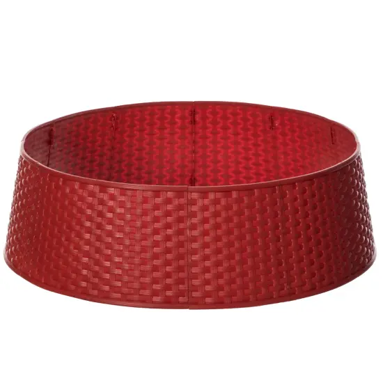 Large Rattan Collar Tree Skirt Red {2}