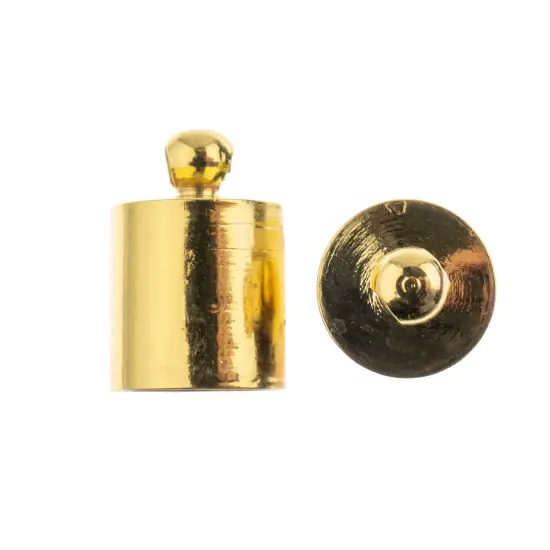 John Bead Cord End Cap 8x12mm 10/Pkg-Gold {2}