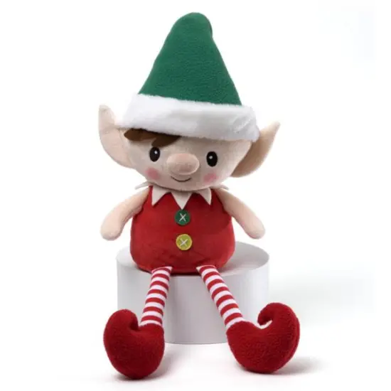 Gund 16" Red, Green and White Striped Plush Personalized Magic Message Christmas Elf {1}
