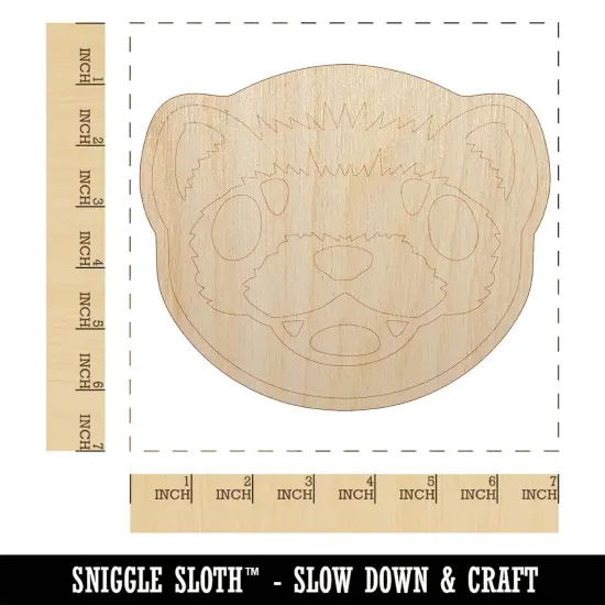 Cute Ferret Face Unfinished Wood Shape Piece Cutout for DIY Craft Projects {1}