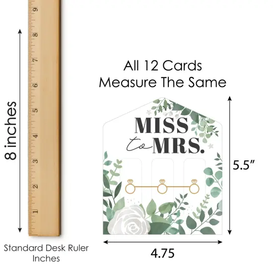 Big Dot of Happiness Boho Botanical Bride - Greenery Bridal Shower and Wedding Party Game Pickle Cards - Pull Tabs 3-in-a-Row - Set of 12 {7}