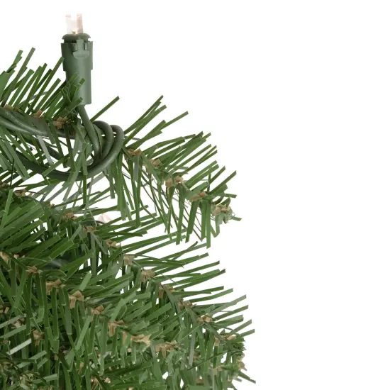 Northlight Pre-Lit Rockwood Pine Artificial Christmas Wreath - 36" - Warm White LED Lights Green {3}