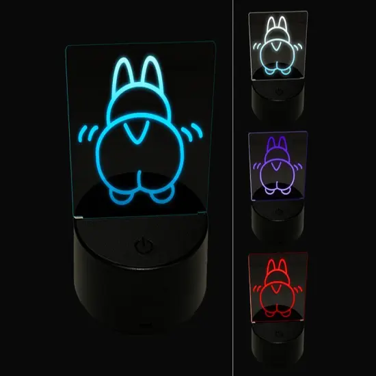 Corgi Butt Dog Doodle 3D Illusion LED Night Light Sign Nightstand Desk Lamp {1}