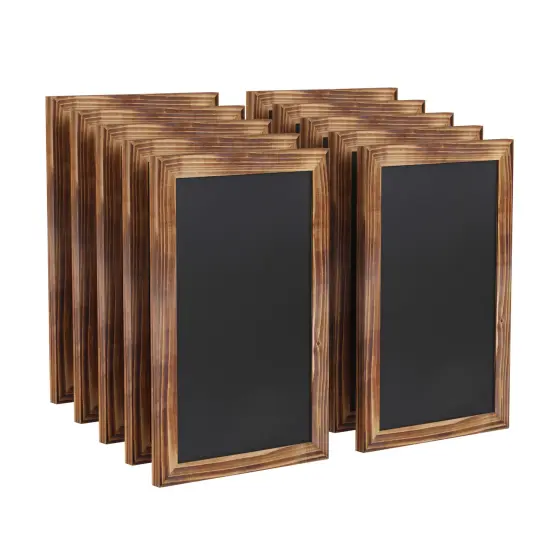 Merrick Lane Magda Set of 10 Wall Mount Magnetic Chalkboards Torched Brown {1}