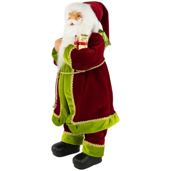Northlight 24" Red and Bright Green Standing Santa with Presents Christmas Figure {5}