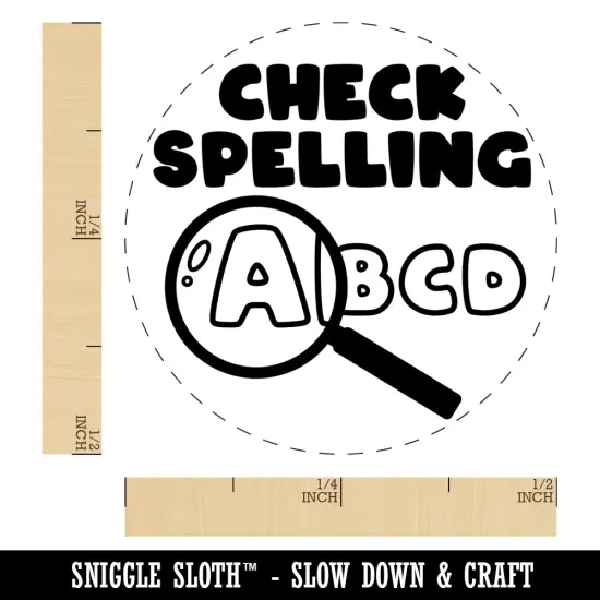 Check Spelling Magnifying Glass Teacher Student Self-Inking Rubber Stamp Ink Stamper for Stamping Crafting Planners Purple {1}