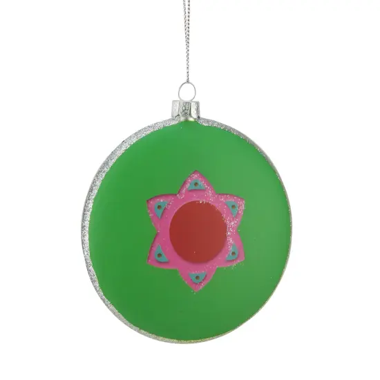 Northlight Round "Tootsie Roll POP" Christmas Disc Ornament - 4" - Green and Pink {3}
