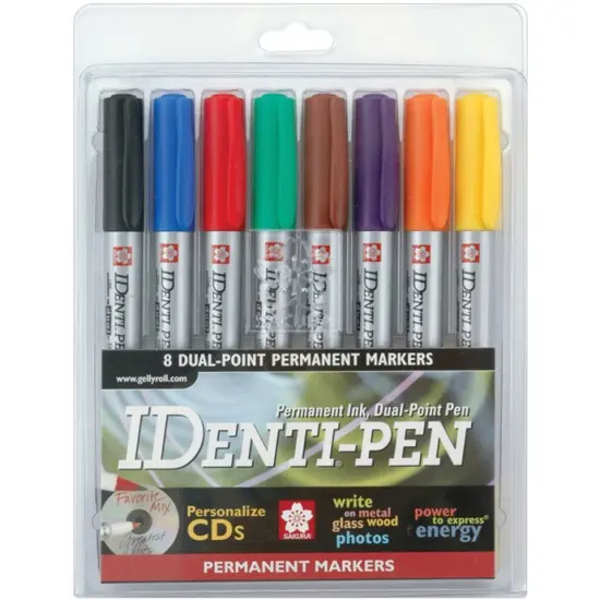 Sakura IDenti-Pen Permanent Dual-Point Pens 8/Pkg-Assorted Colors {1}