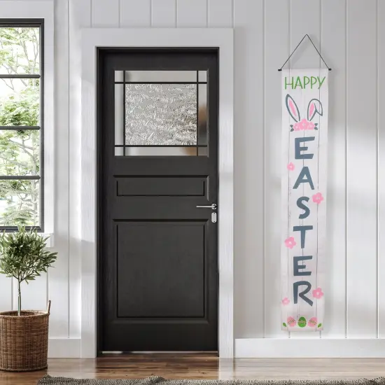 Northlight Welcome and Happy Easter Outdoor Hanging Door Banners - 71" - Set of 2 Ivory {4}
