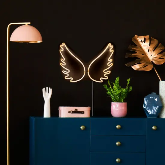 Northlight LED Angel Wings Neon Lighted Christmas Decoration - 17.5" White {4}