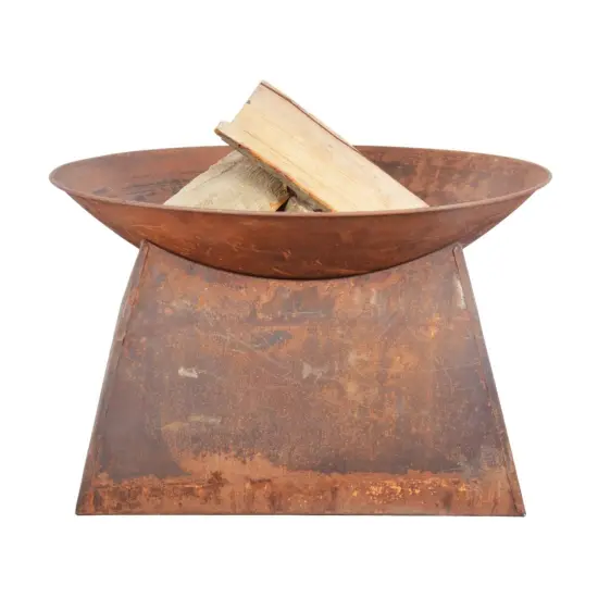 Esschert Design 22" Brown Solid Rustic Finish Outdoor Patio Garden Fire Bowl with Stand {4}