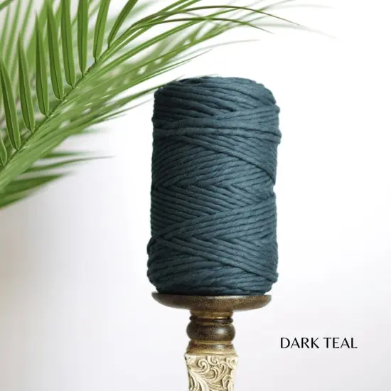 3mm EGYPTIAN GIZA COTTON | Single Strand Macrame Cord Dark Teal {1}