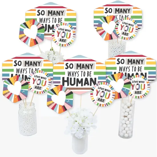 Big Dot of Happiness So Many Ways to Be Human - Pride Party Centerpiece Sticks - Table Toppers - Set of 15 {3}
