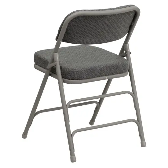 Emma and Oliver 4 Pack Home & Office 18.5"W Party Events Padded Metal Folding Chair GrayFabric/GrayFrame {3}