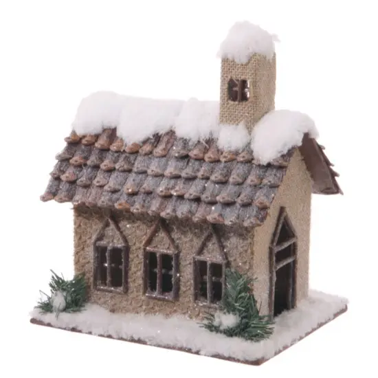 Raz 10.5" Brown and White Snowy Pine Cone Christmas Tabletop Decor {3}